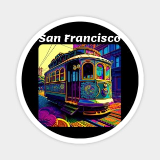 San Francisco Cable Car v1 square Magnet